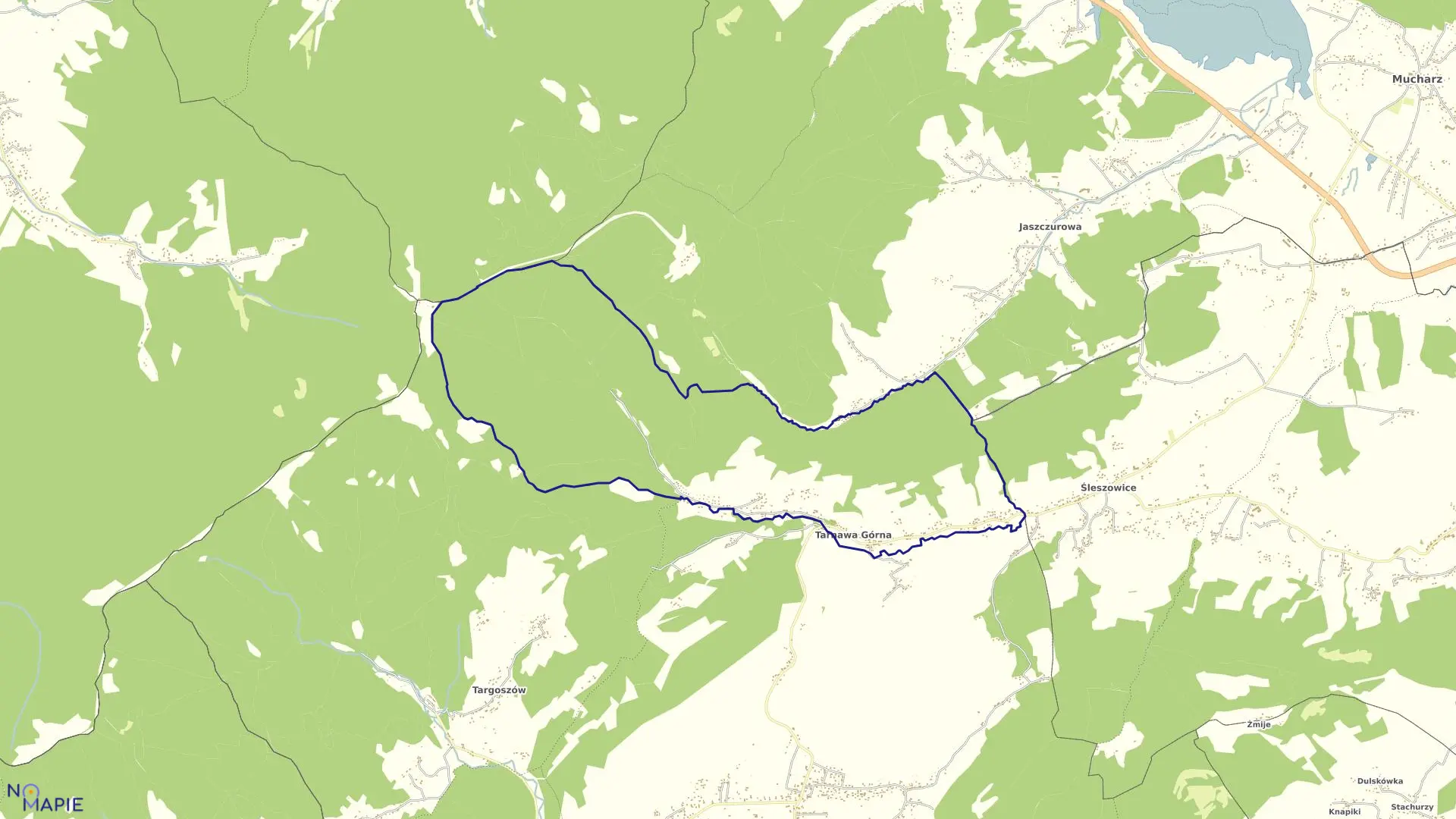 Mapa obrębu Tarnawa Górna w gminie Zembrzyce